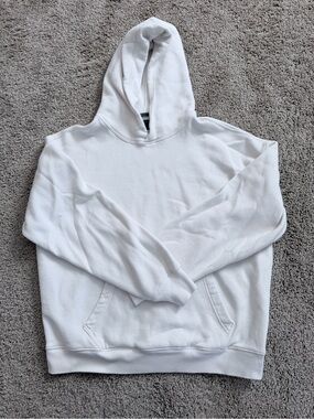 Abercrombie & Fitch Men's Off-White Pullover Hoodie Sweatshirt